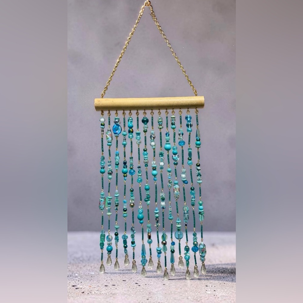 Handmade Turquoise Beaded Suncatcher